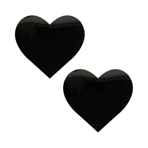 Neva Nude Pasty Black Wet Vinyl Dom Squad Heart - Headshop.com