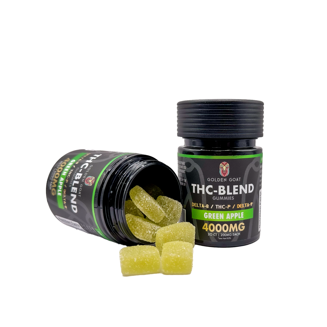 THC Blended 4000MG Infused Gummies Delta 8 / THC-P / Delta 9 - Green Apple - Headshop.com