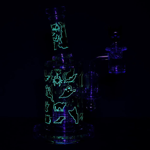 Pulsar Superstitious Kitty Glass Dab Rig Set - 8" / 14mm F