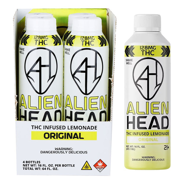 Alien Head D9 THC Lemonade | 16oz | 128mg | 4ct - Headshop.com