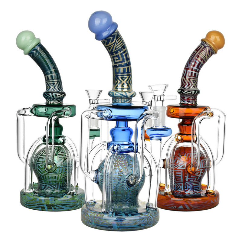 Otherworldly Connection Recycler Water Pipe - 10"/14mm F / Colors Vary - Headshop.com