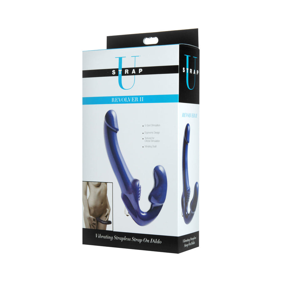 Strap U Revolver II Strapless Strap On Dildo (Blue) - Headshop.com