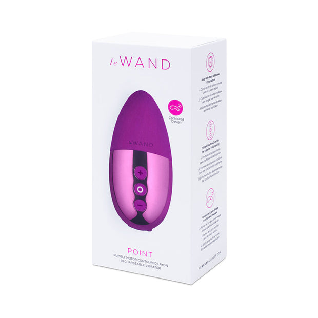 Le Wand Chrome Point Rechargeable Silicone Mini Vibrator Dark Cherry - Headshop.com
