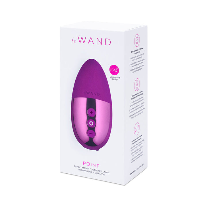 Le Wand Chrome Point Rechargeable Silicone Mini Vibrator Dark Cherry - Headshop.com