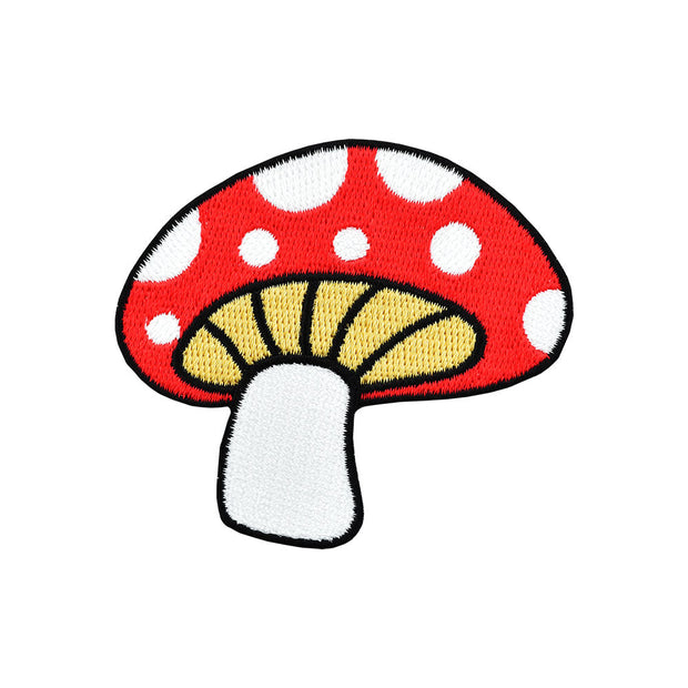 Funky Fly Agaric Mushroom Embroidered Iron-On Patch - 2.75" x 2.5" - Headshop.com