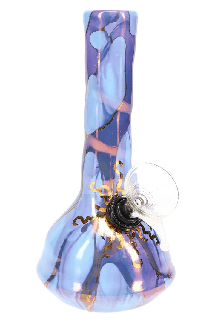 Ancient Creations Ceramics 6″ Ceramic Beaker Bong – 22K Gold – US-Made