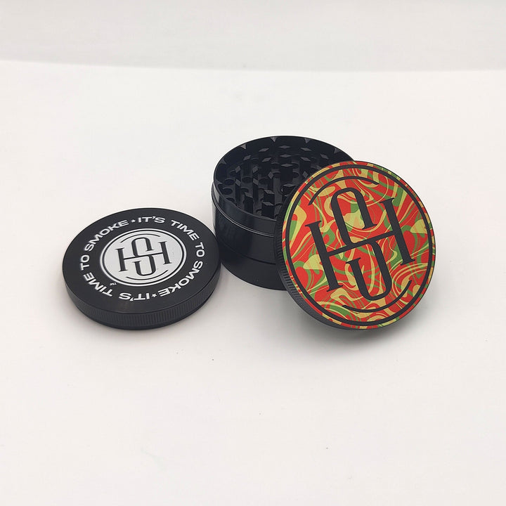 High Society - 4 PC 50mm Ceramic Teflon Coated Grinder - Rasta - Headshop.com