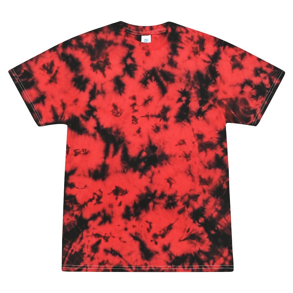 Short Sleeve Tie Dye T-Shirt | Crystal Red & Black - Headshop.com