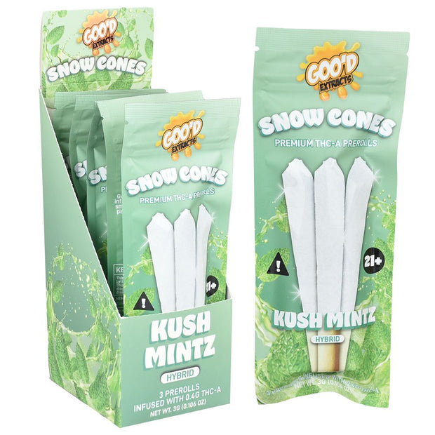 GOO'D Snow Cones THCA Pre-Rolls | 3g | 3pc | 5pk Display - Headshop.com