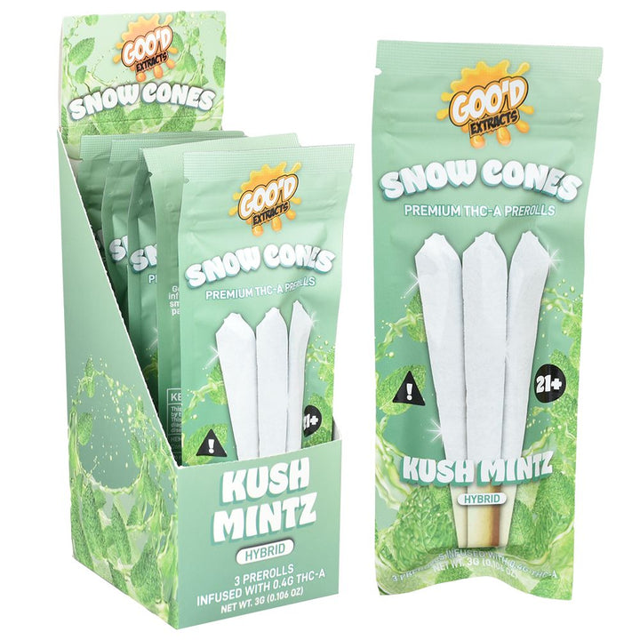 GOO'D Snow Cones THCA Pre-Rolls | 3g | 3pc | 5pk Display - Headshop.com