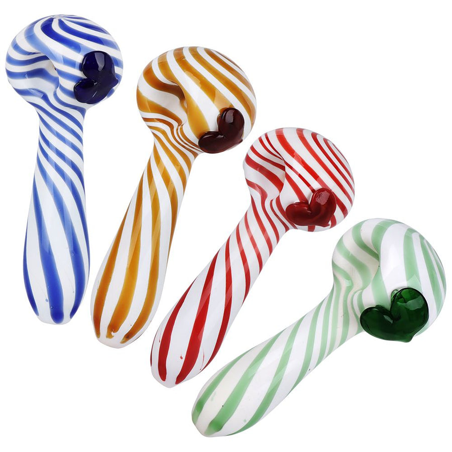 Vortex Of The Heart Glass Spoon Pipe - 5" / Colors Vary - Headshop.com
