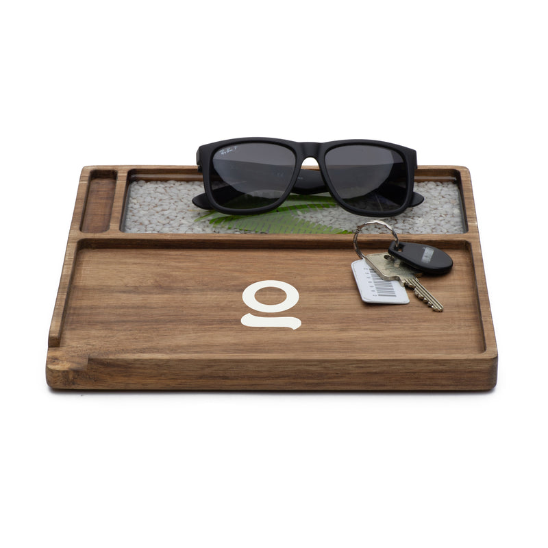 Ongrok Premium Natural Acacia Wood Tray | 9.5" x 9.5" - Headshop.com