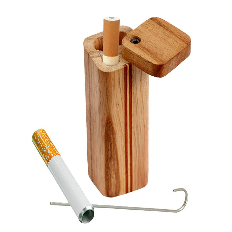 Striped Square Wood Dugout w/ Poker - Headshop.com