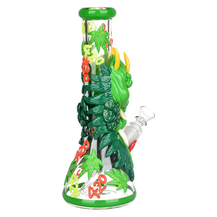 420 Dragon Glow in Dark Beaker Water Pipe - 10" / 14mm F - Headshop.com