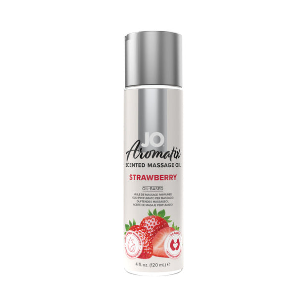 JO Aromatix Strawberry Scented Massage Oil 4 oz. - Headshop.com
