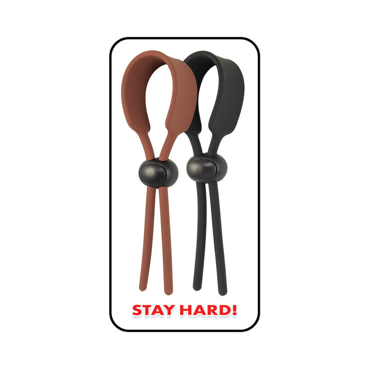 Cock Loops Adjustable Cock Ties Brown & Black - Headshop.com