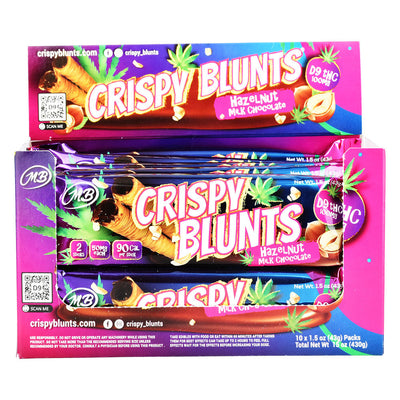10PC DISPLAY - Crispy Blunts D9 Phyllo Dough - 100MG / 2pc / Hazelnut Chocolate - Headshop.com