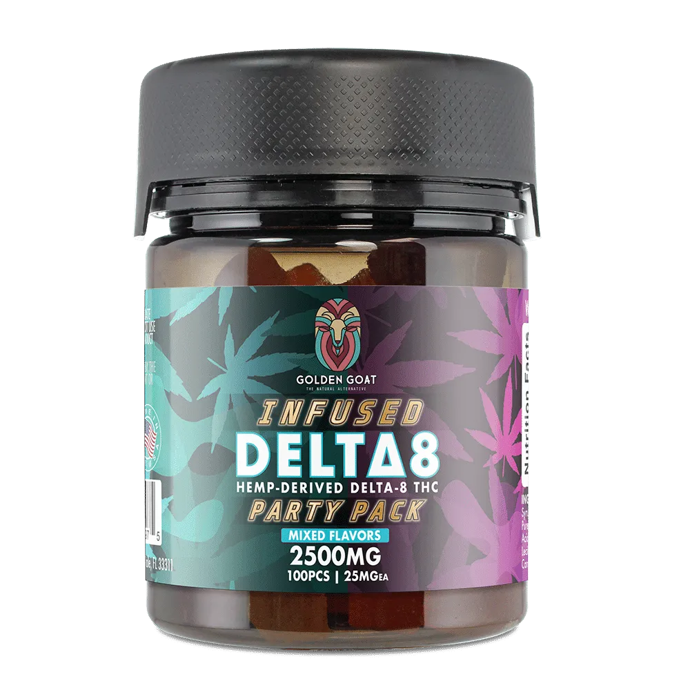 Infused Delta-8 Gummies, 2500mg – Party Pack – Mixed Flavors, 100ct - Headshop.com