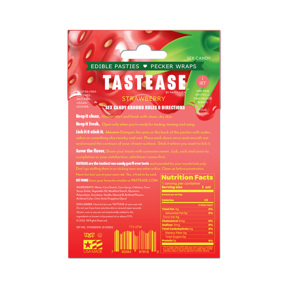 Tastease by Pastease Strawberry Candy Edible Pasties & Pecker Wraps - Headshop.com