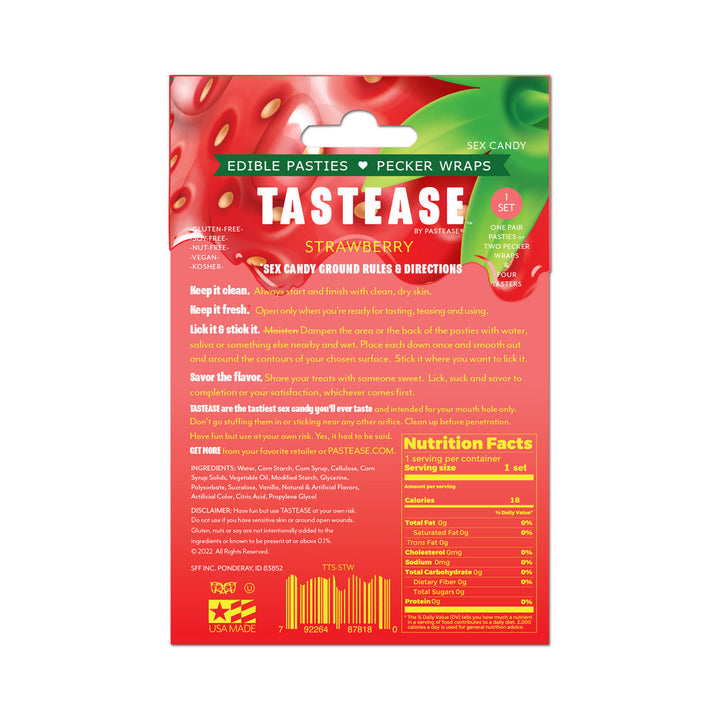 Tastease by Pastease Strawberry Candy Edible Pasties & Pecker Wraps - Headshop.com