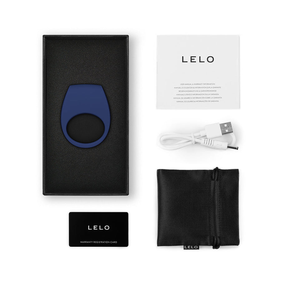 LELO TOR 3 Vibrating Cockring Base Blue - Headshop.com