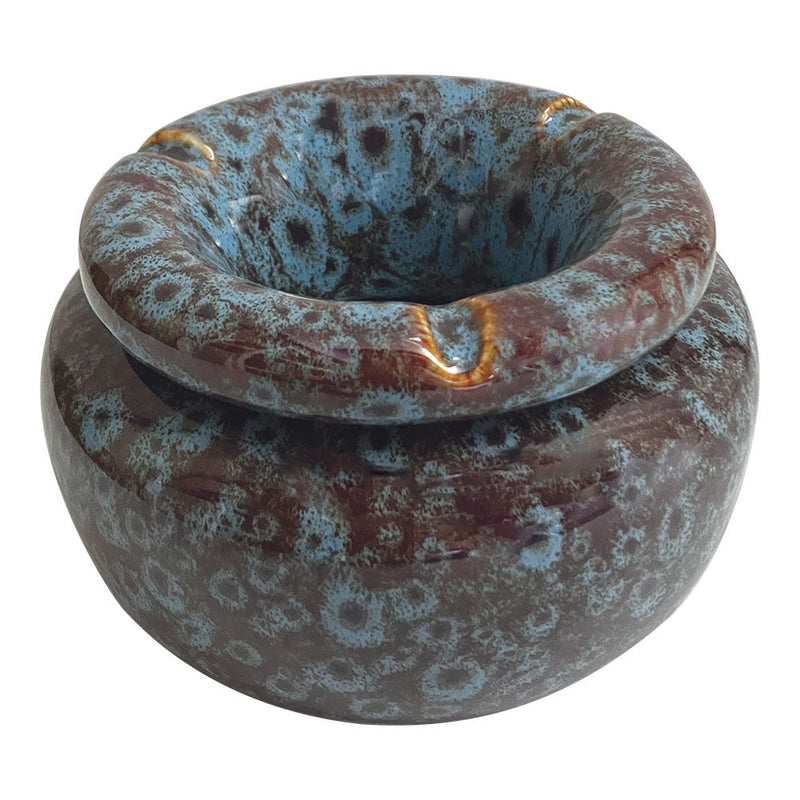 Fujima Moroccan Ceramic Ashtray - Reactive Blue / 5" - Headshop.com