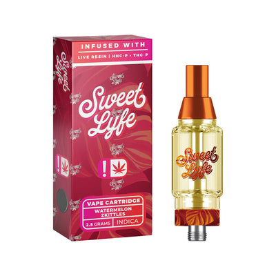 Sweet Life 2.5ml Vape Cartridges Infused with Live Resin HHC-P+THC-P - Watermelon Zkittles - Indica - Headshop.com