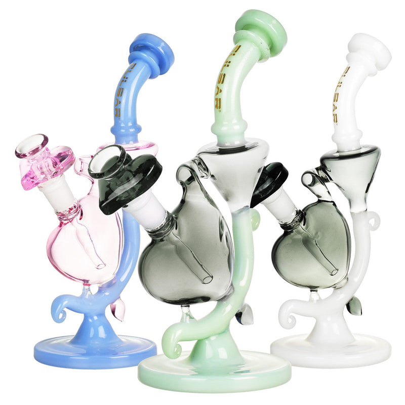 Pulsar Heart Recycler Water Pipe - 8.5" / 14mm F / Blue Pink - Headshop.com