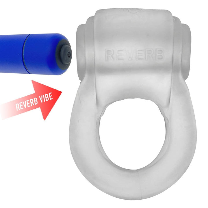 Hunkyjunk Revring Cockring with Bullet Vibrator Clear Ice - Headshop.com