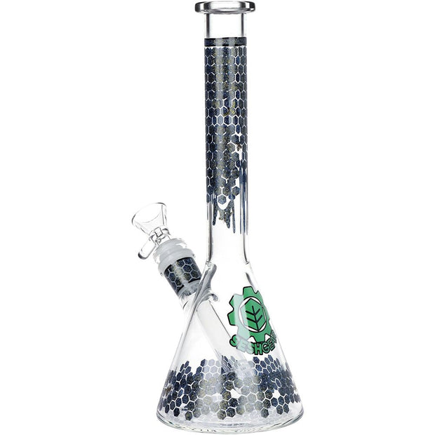 SeshGear Honeycomb Beaker Glass Water Pipe - 9.75" / 14mm F / Colors Vary - Headshop.com