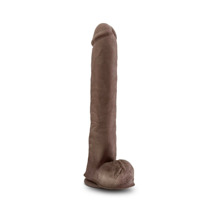 Au Naturel Daddy 14 in. Posable Dual Density Dildo with Balls Brown - Headshop.com