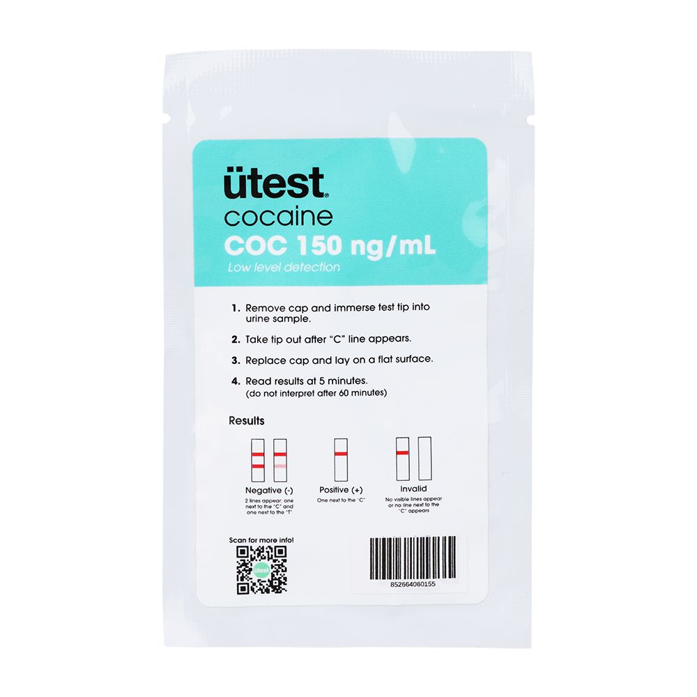 UTest Single Panel Drug Screen Test - Cocaine 150ng/ml - Headshop.com