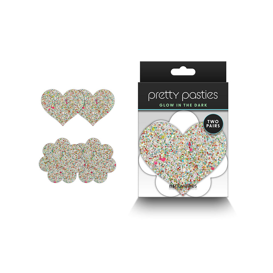 Pretty Pasties Heart & Flower Glow 2 Pair - Headshop.com