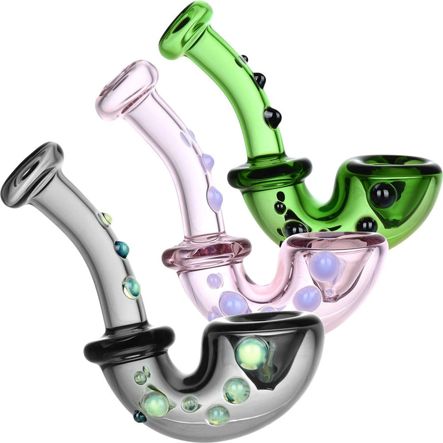 4CT BUNDLE - Orb Parade Mini Glass Sherlock Pipe - 3.5" / Assorted Colors - Headshop.com