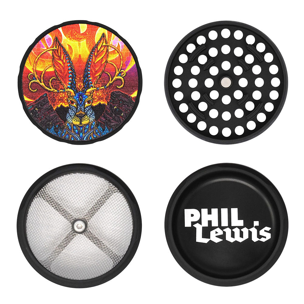 Cali Crusher Homegrown Phil Lewis Jackalope Grinder -4pc/2.35" - Headshop.com