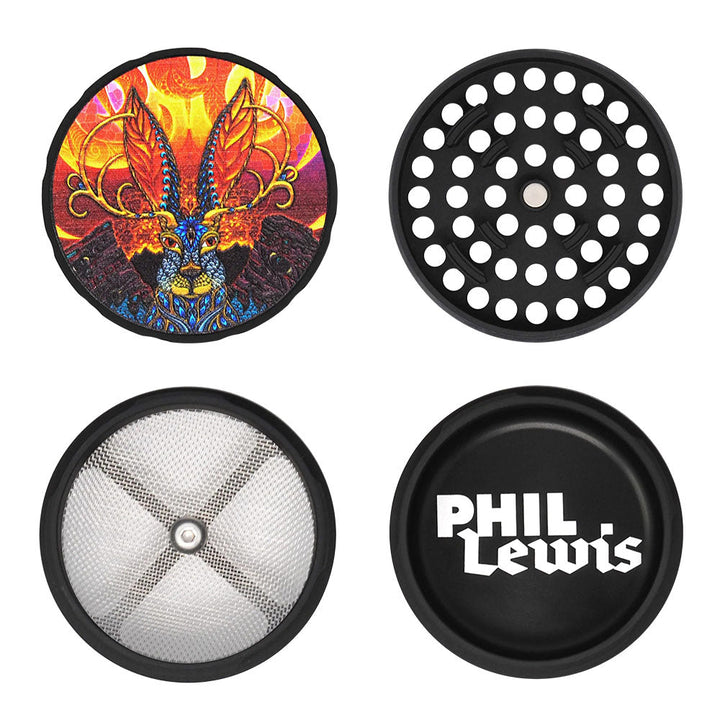 Cali Crusher Homegrown Phil Lewis Jackalope Grinder -4pc/2.35" - Headshop.com