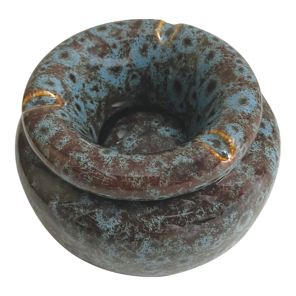 Fujima Moroccan Ceramic Ashtray - Reactive Blue / 5" - Headshop.com