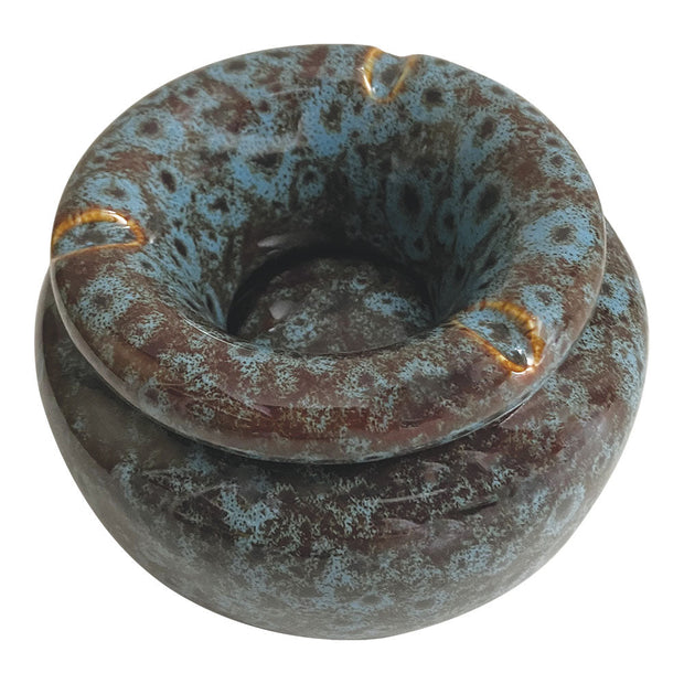 Fujima Moroccan Ceramic Ashtray - Reactive Blue / 5" - Headshop.com