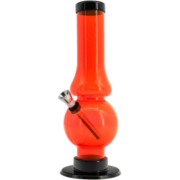JM Enterprises  6-9" Acrylic Straight Tube Bubble Flare Bong - Multiple Colors