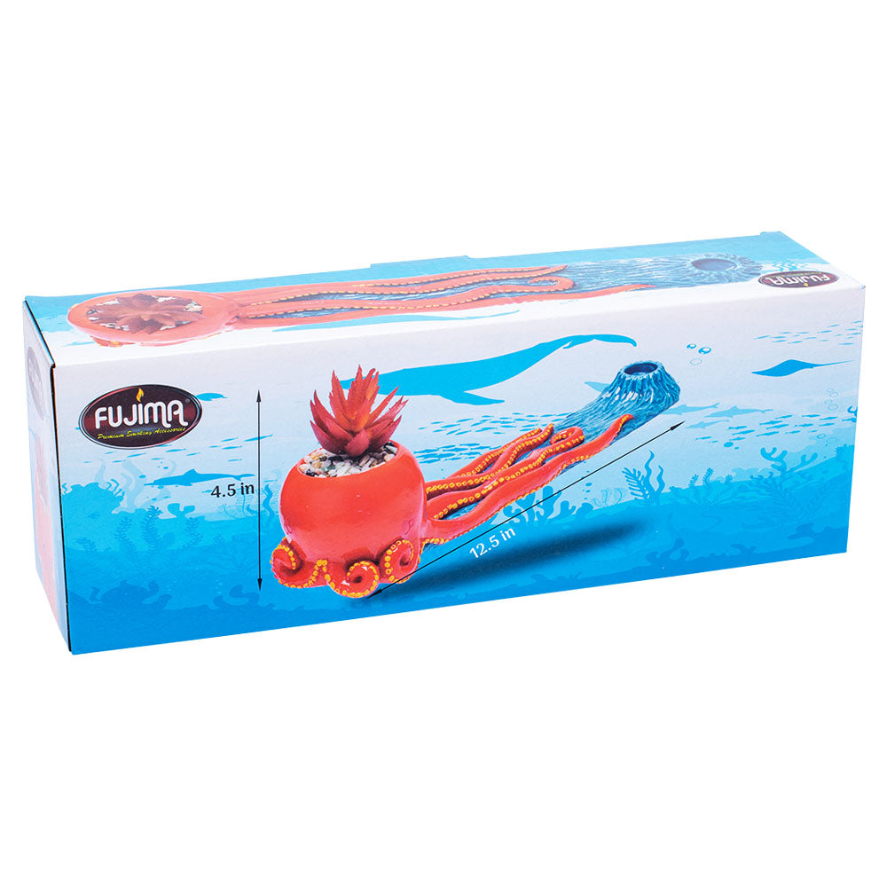 Fujima Octopus Incense Burner with Faux Plant - 12.5" - Headshop.com