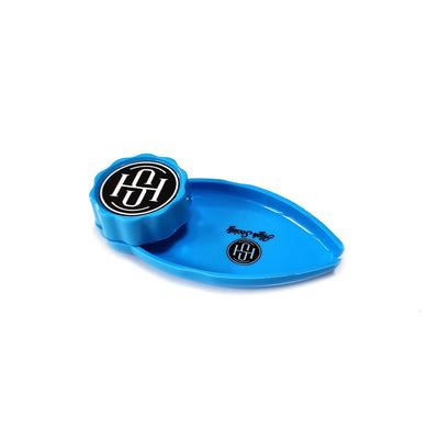 High Society | Mini Rolling Tray Grinder Combo - Neon Blue - Headshop.com