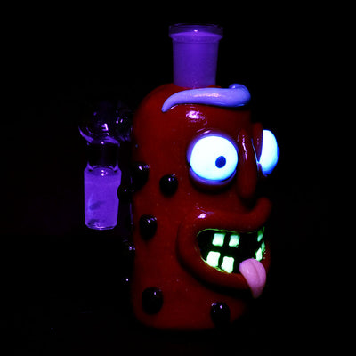 Mr Pickle Glass & Enamel Glow Ash Catcher - 4.5" / 14mm / 90D / Colors Vary - Headshop.com