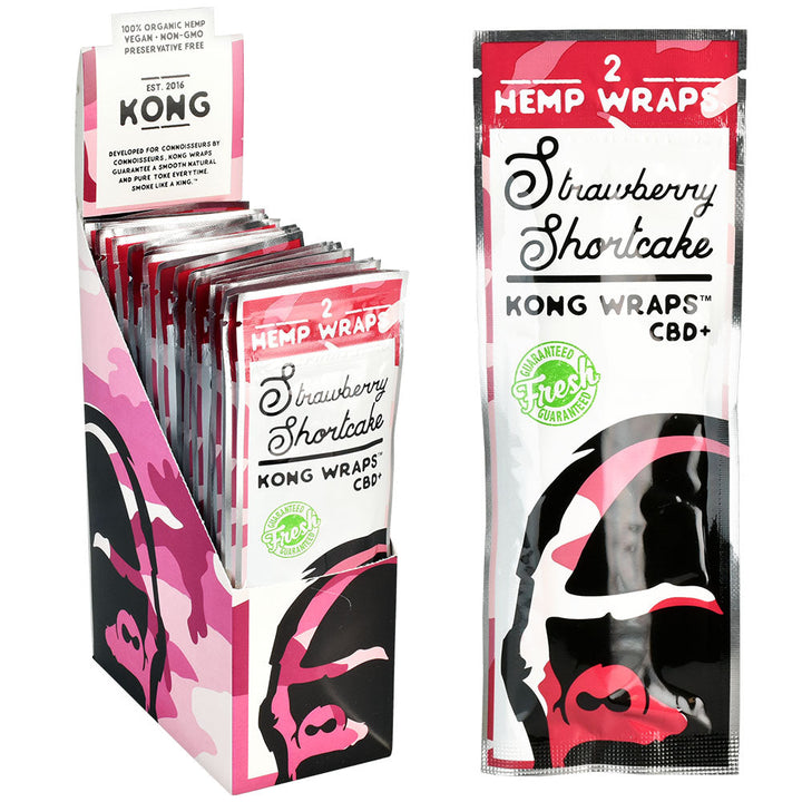 25PC DISP- Kong Organic Hemp Wraps - 2pk - Headshop.com