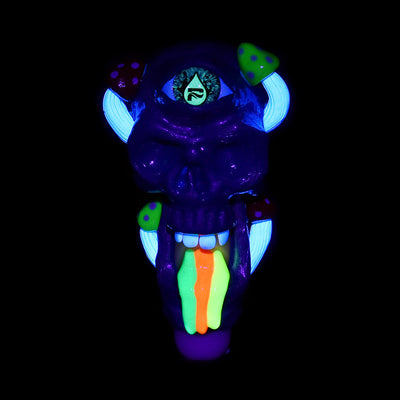 Pulsar Rainbow Puking Skull Spoon Pipe - 5.5" - Headshop.com