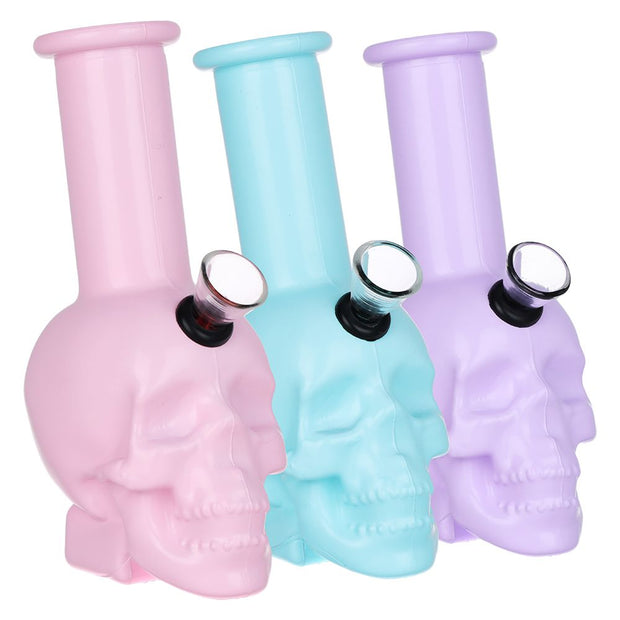 SeshGear Pastel Skull Glass Water Pipe - 6" / Colors Vary - Headshop.com