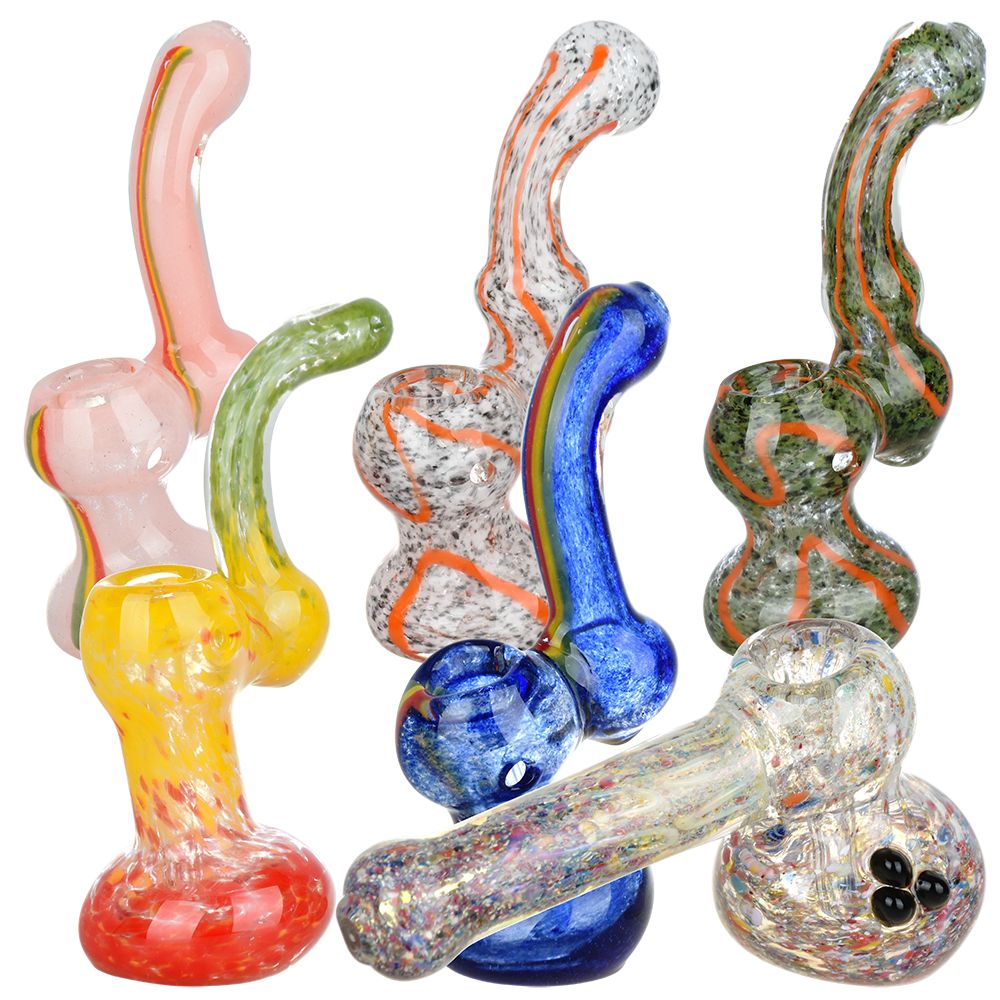6CT BUNDLE - Mixed Assortment Glass Sherlock Bubblers - 5.25" - Headshop.com