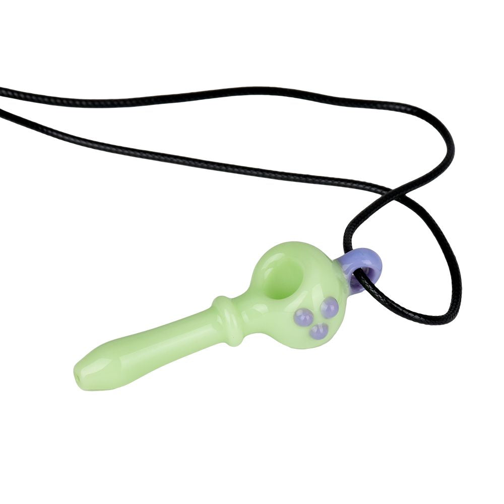 Pastel Glass Spoon Pipe Pendant Necklace - 13" / 2pcs - Headshop.com