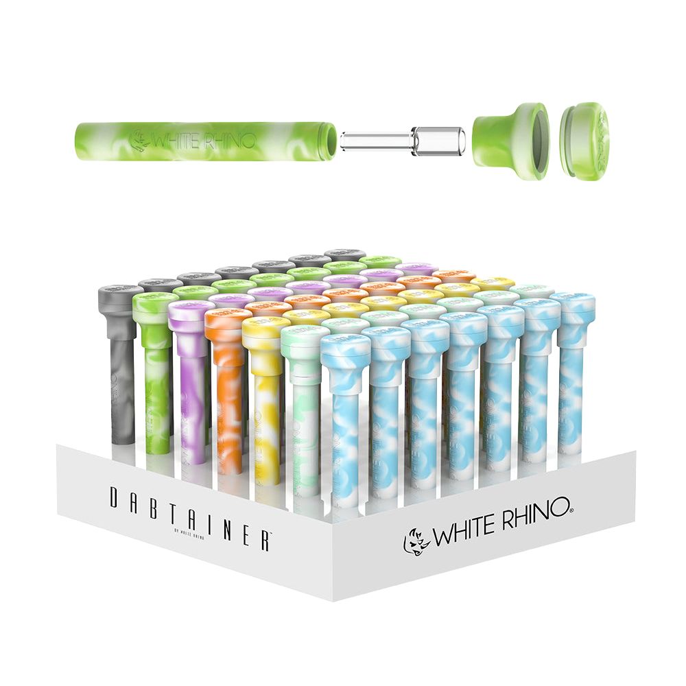 49CT DISPLAY - White Rhino Glow In the Dark Dabtainer - 5.3" - Headshop.com