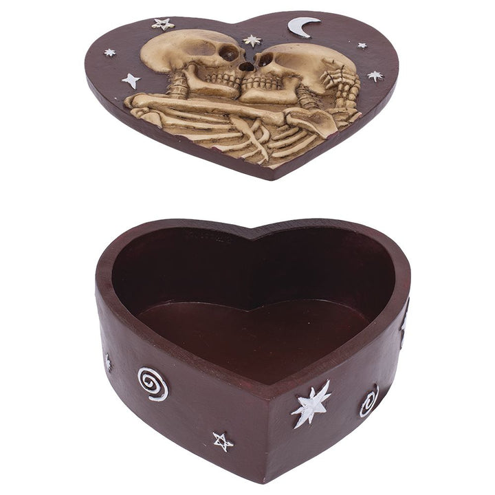 Fujima Skeleton Love Heart-Shaped Polyresin Stash Box - 5.3"x4.7" - Headshop.com