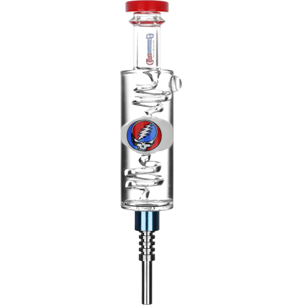 Grateful Dead x Pulsar Steal Your Face Glycerin Glass Dab Straw - 8.5" - Headshop.com